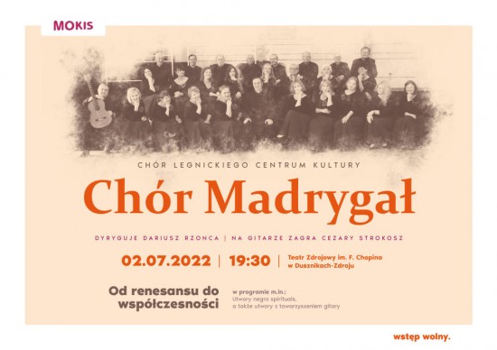 Plakat promujcy koncert Chru Madryga w Dusznikach-Zdroju