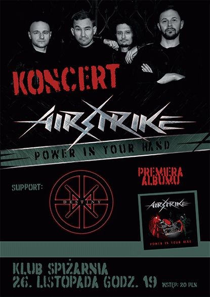 Plakat promujcy koncert zespou Airstrike