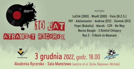 Grafika promujca 10 lat Atrament Records