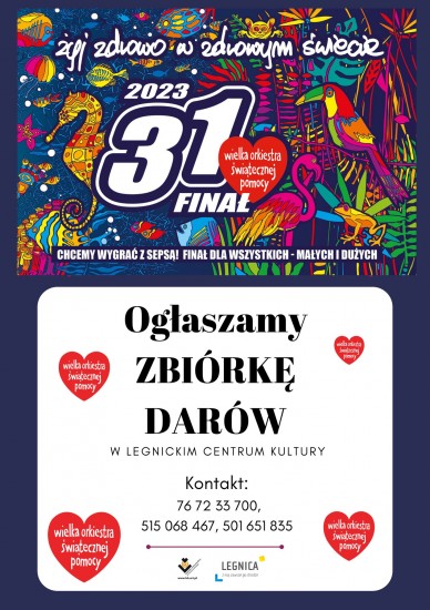 Grafika WOP zachcajca do przekazywania darw